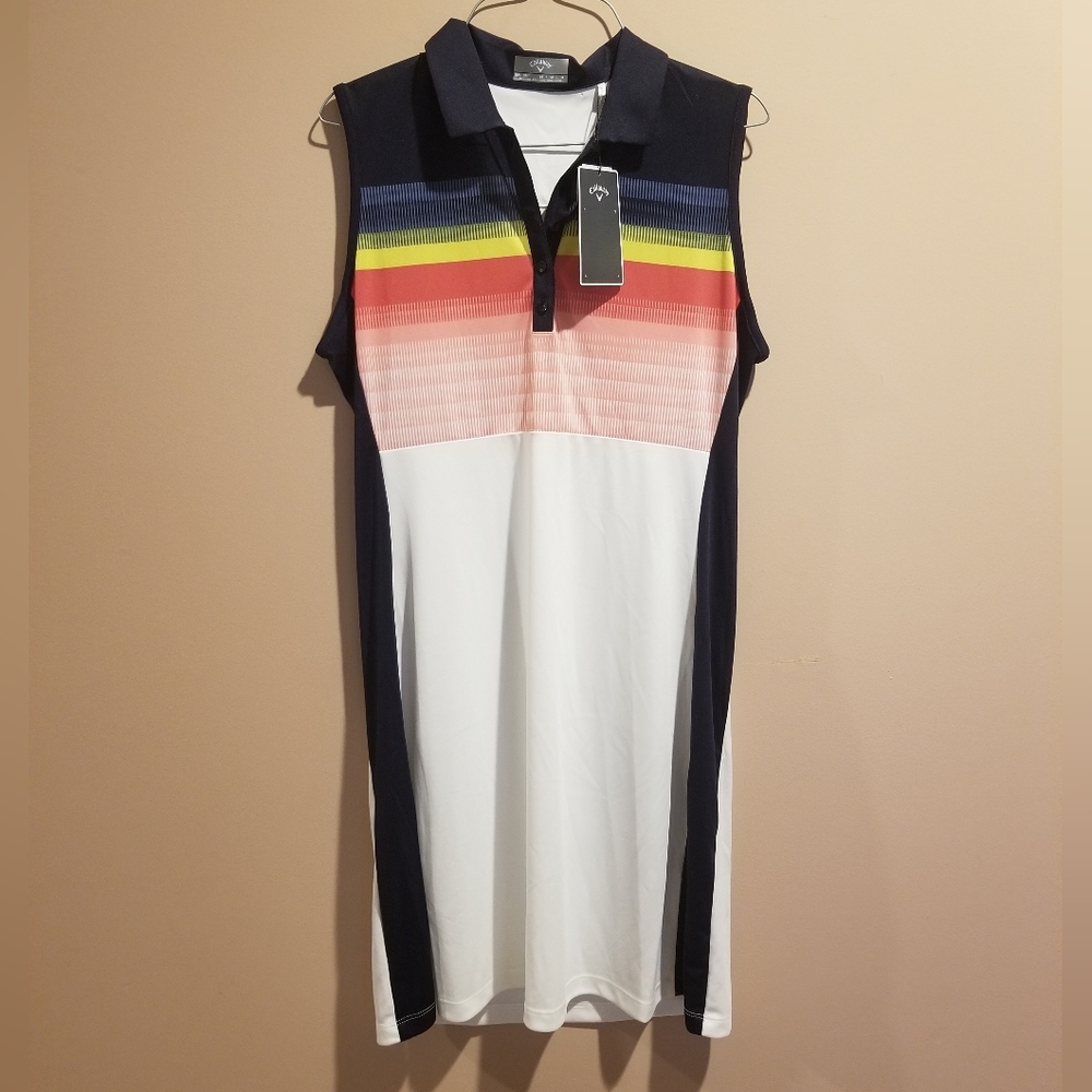 NWT Callaway Opti-Dri Brilliant White Golf Dress